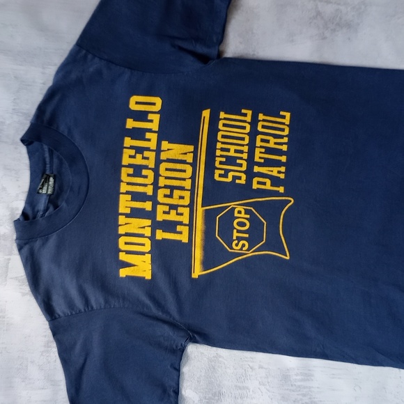 Vintage Other - Vintage 90s Monticello School Patrol "STOP" Graphic Single Stitch T-Shirt